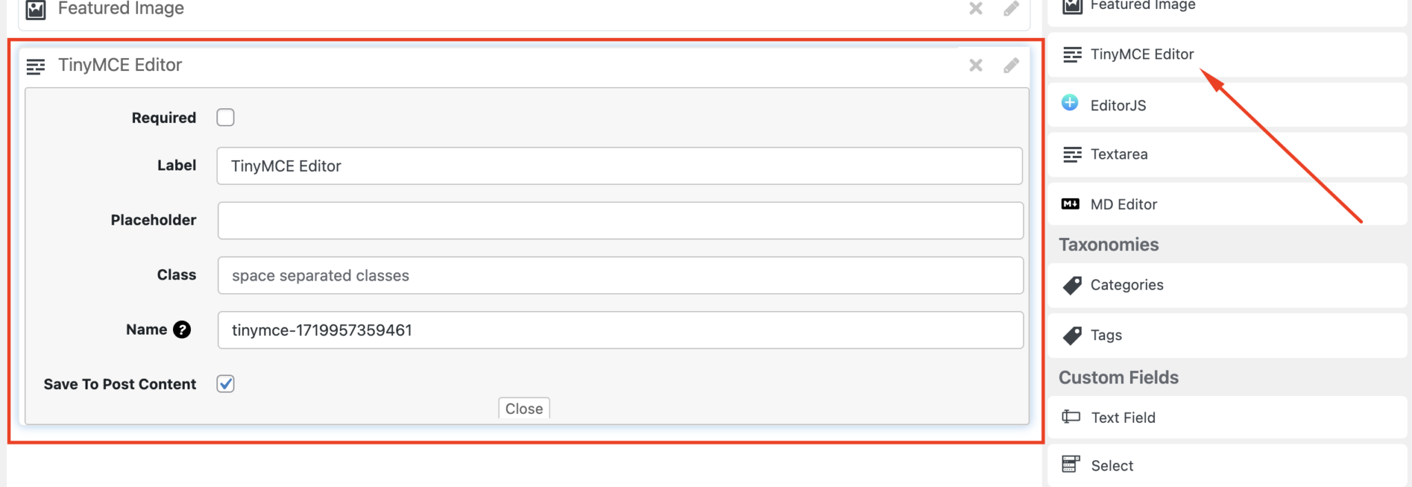 TinyMCE Editor - WP Front User Submit